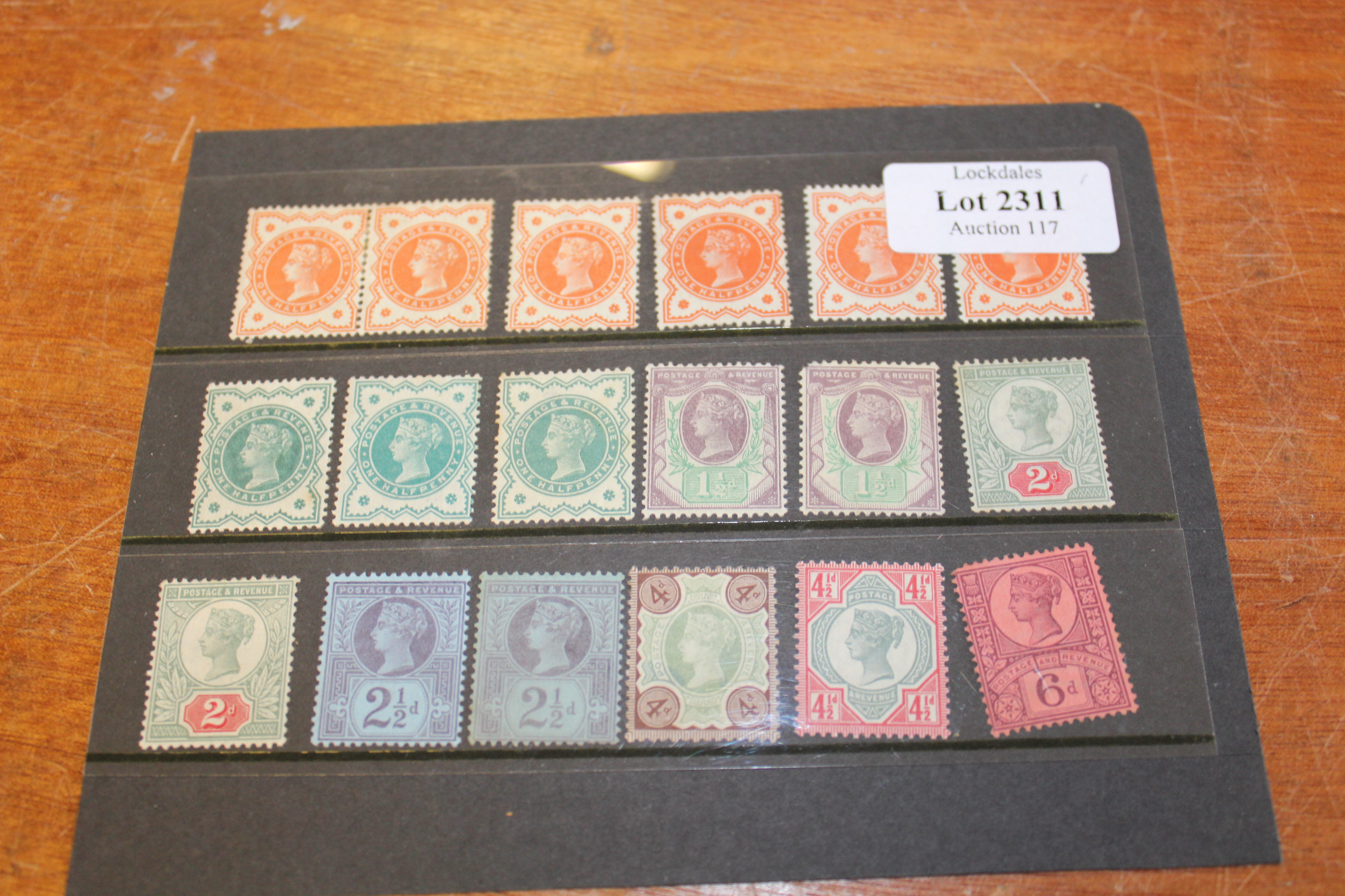 GB 1887 Queen Victoria Jubilee range of mint on sheet some with faults (needs careful viewing)