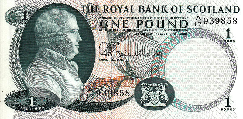 Scotland, Royal Bank of. One Pound SC805 (1/9/1967) aUnc