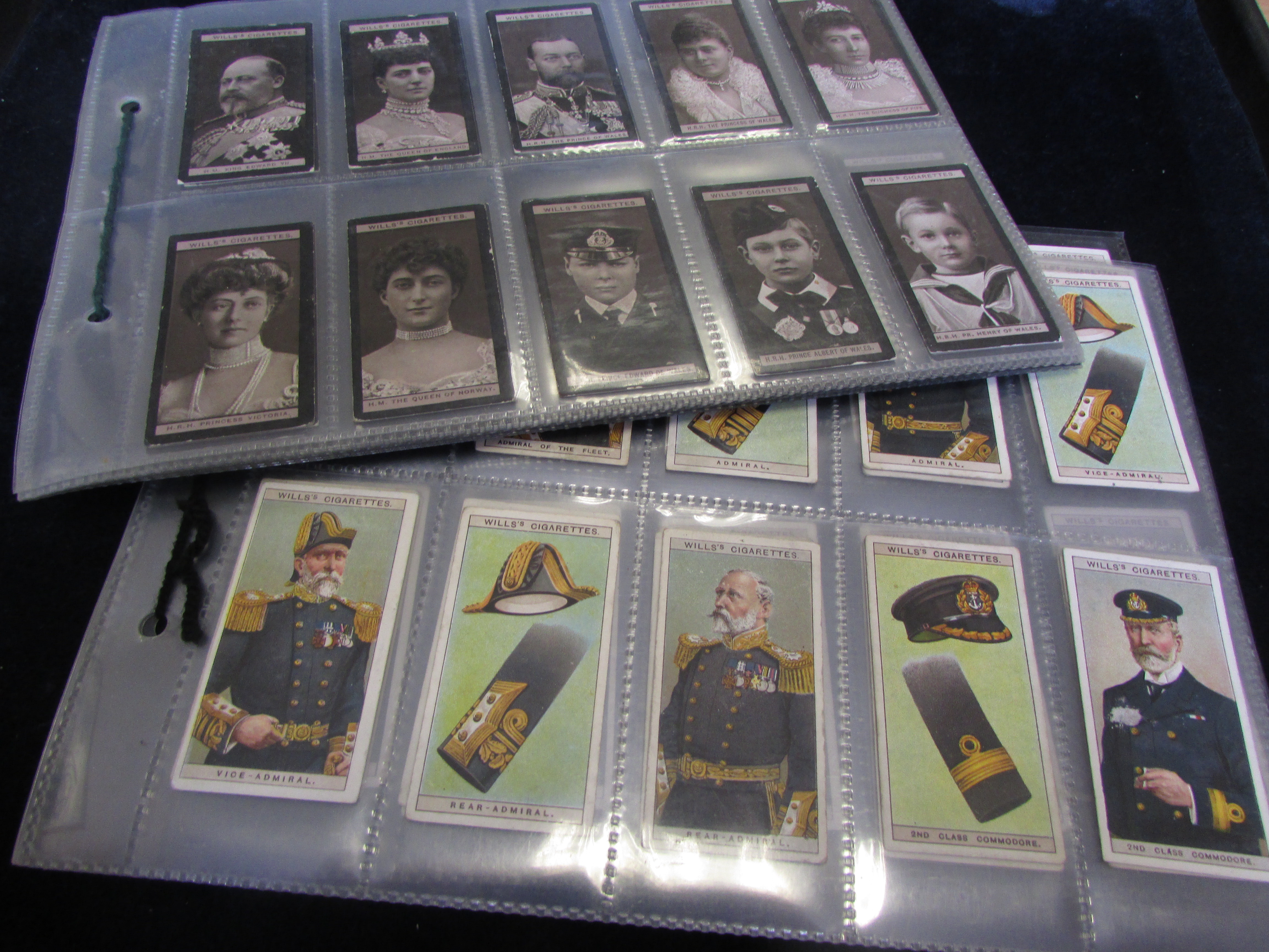 Wills sets in sleeves, Naval Dress & Badges, Portraits of European Royalty (1-50) and (51-100),