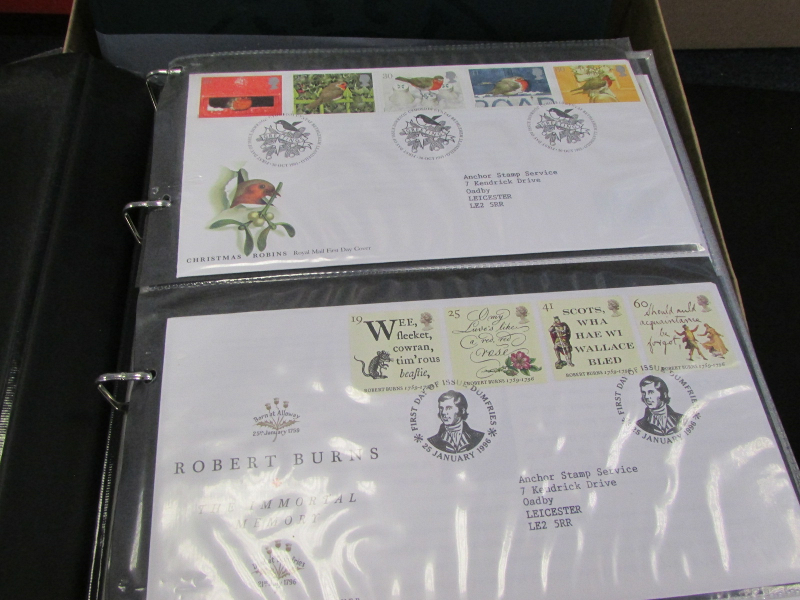 GB FDC collection in two album, tidy lot with better cancellations (approx 100)