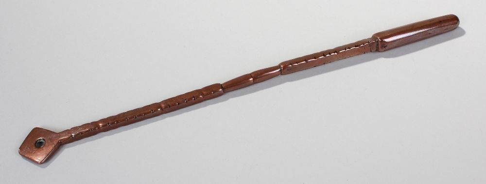 18th Century bronze tally iron, 33cm long