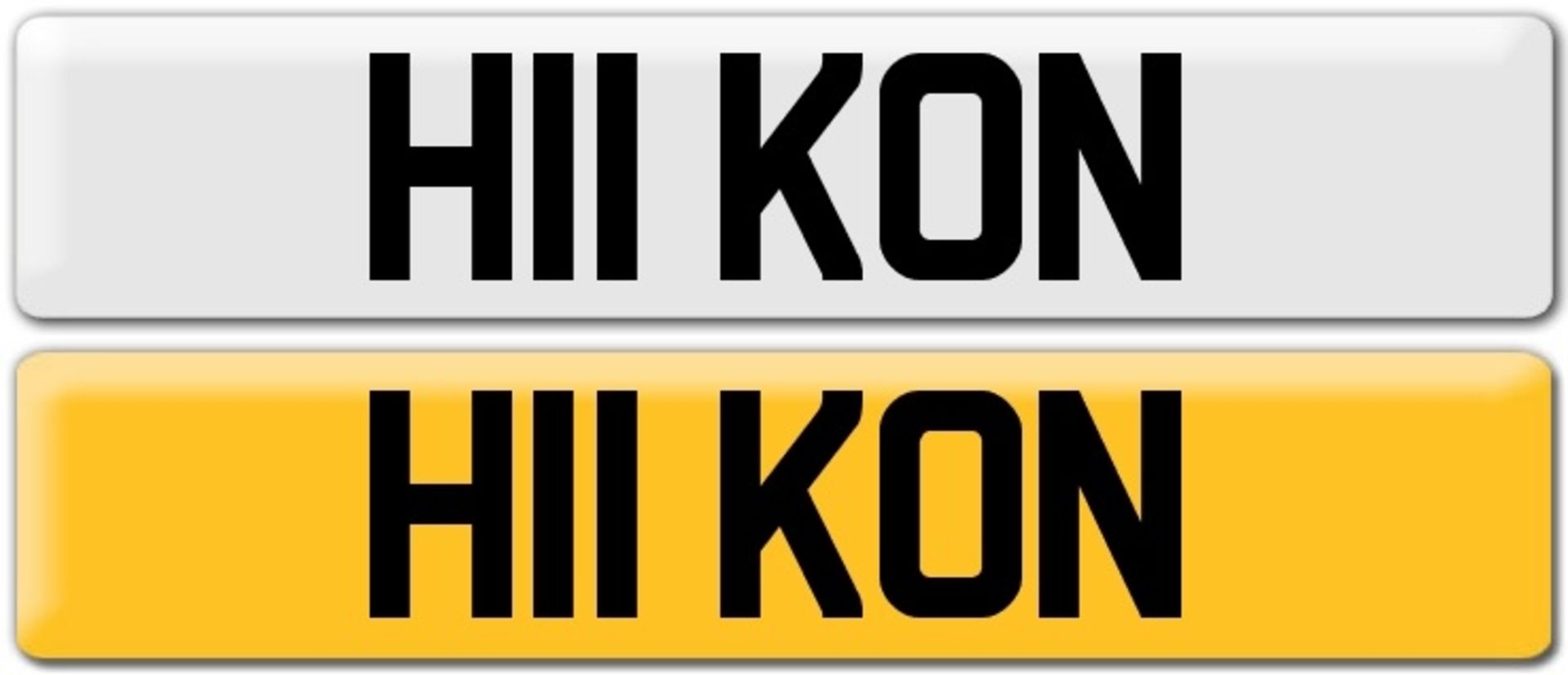 H11 KON CHERISHED NUMBER PLATE