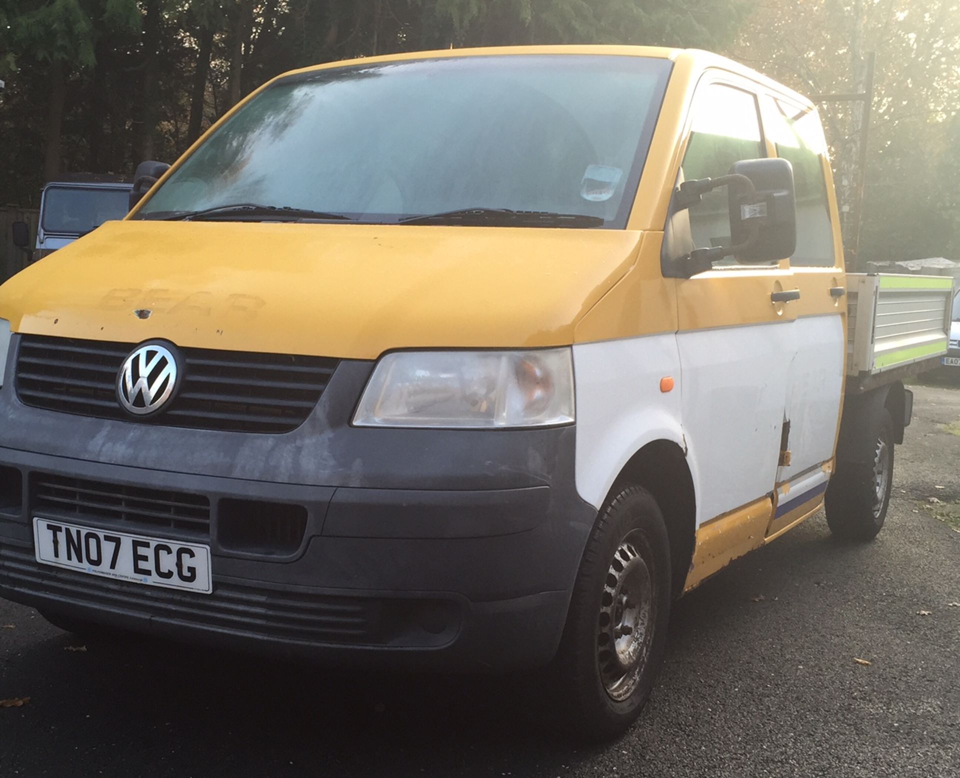 2007/07 REG VOLKSWAGEN TRANSPORTER T30 102 DOUBLE CAB LWB DROPSIDE ONE OWNER - Image 2 of 11