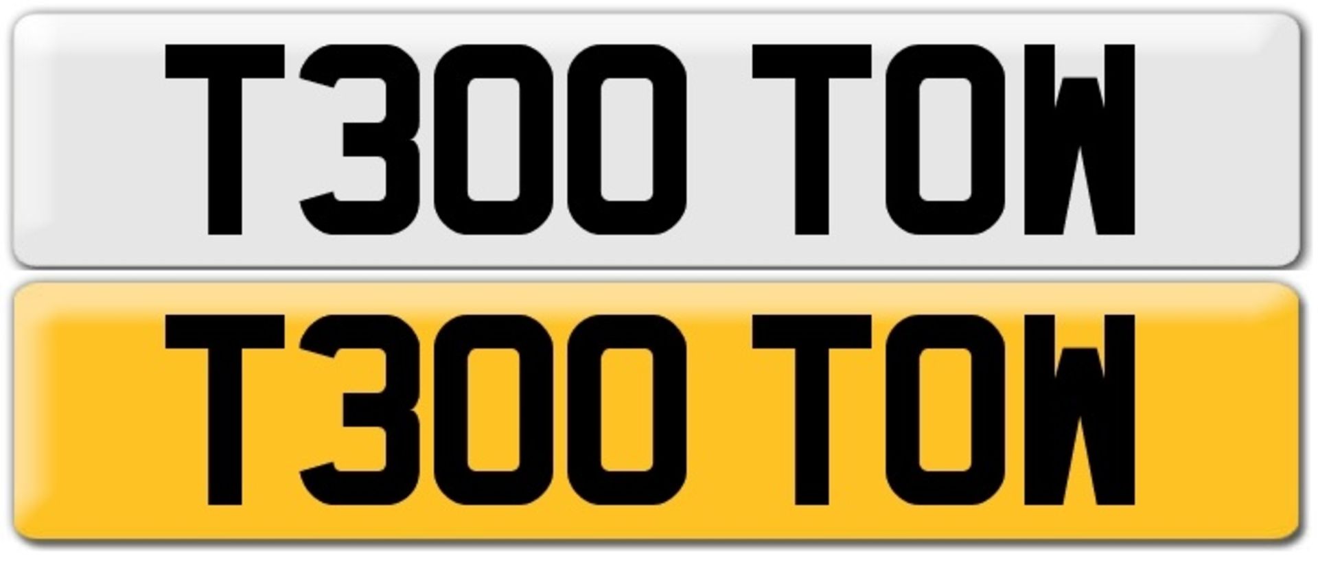 T300 TOW CHERISHED NUMBER PLATE