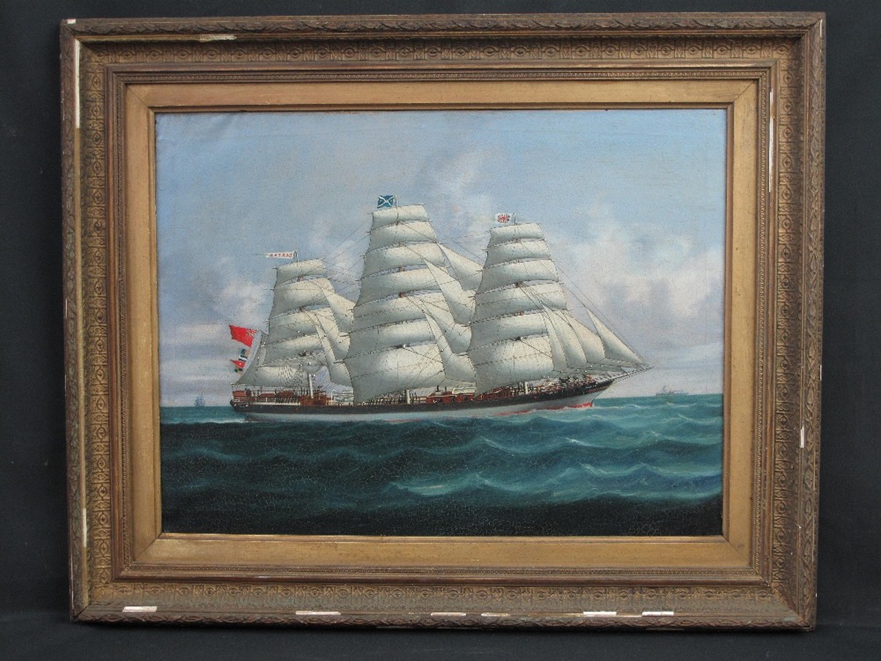 ATTRIBUTED TO EDOUARD ADAM (FRENCH, 1847-1929). The British clipper ``Cortez`` under full sails.