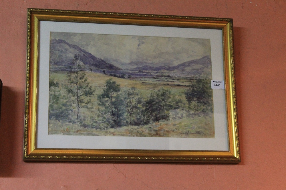 Joseph Morris Henderson (Scottish 1863-1936) Scottish landscape with distant loch, signed