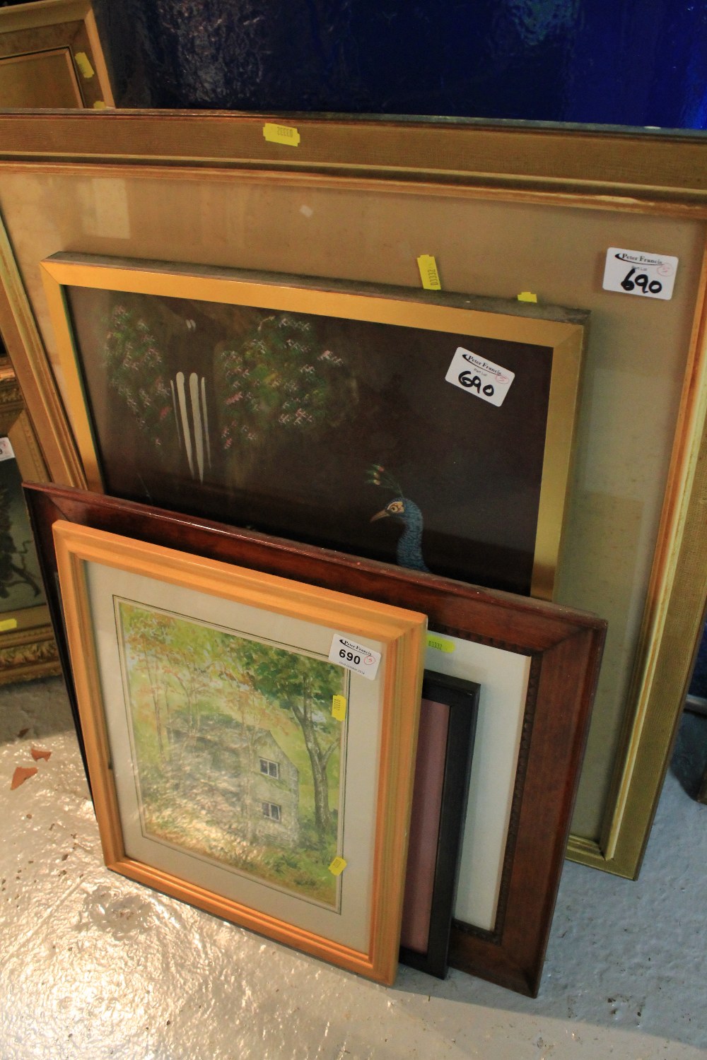 Group of assorted furnishing pictures including Chris Phelps watercolour, Watermill and other prints