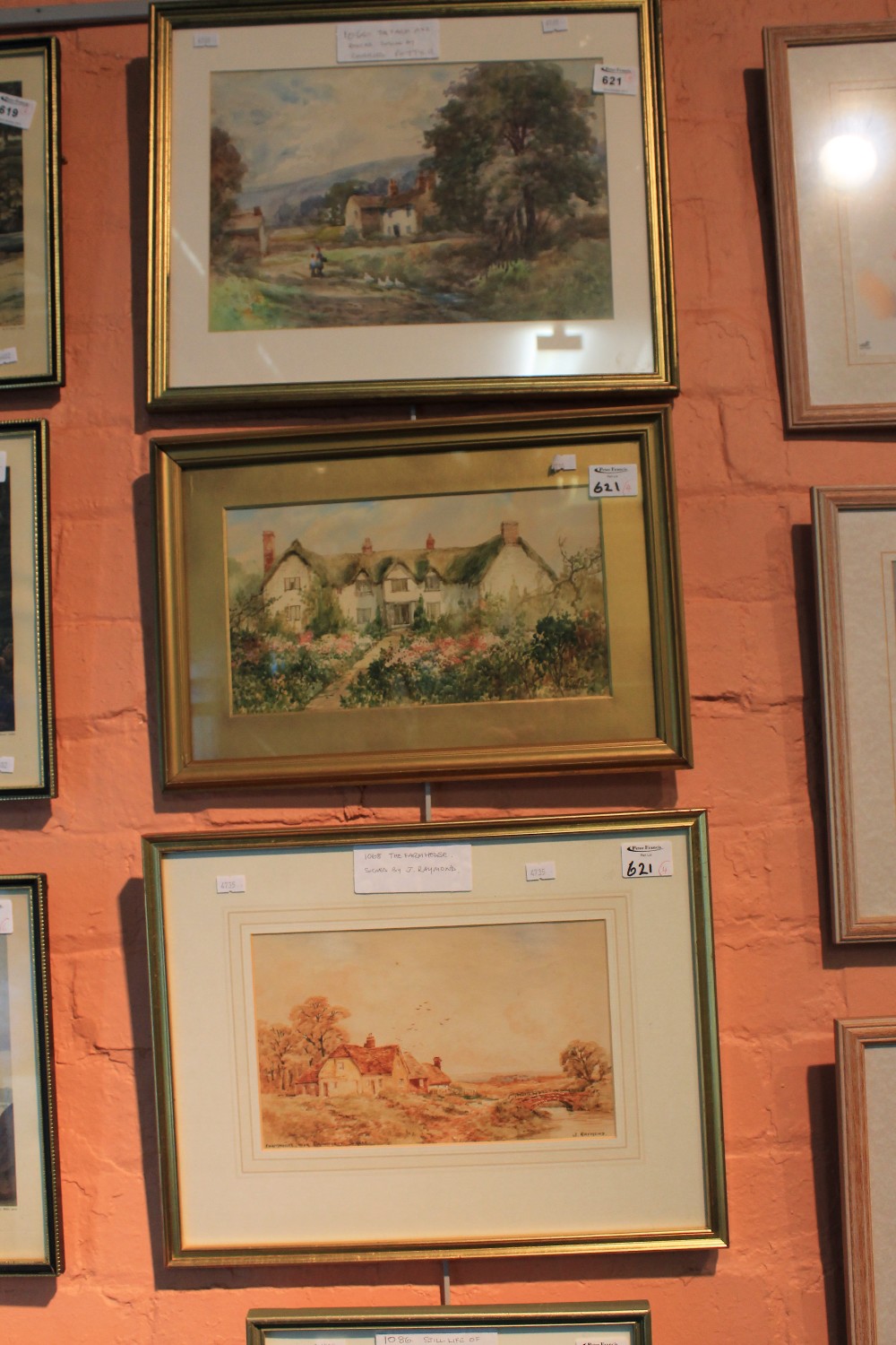 British School watercolours, to include Charles Potter, study of Haze Barton, the birthplace of