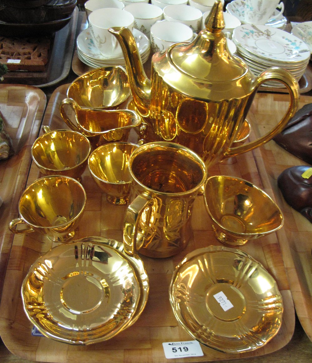 Tray of Royal Winton grimwades 'Golden Age' tea set comprising, cups, saucers, sucrier, milk jug,