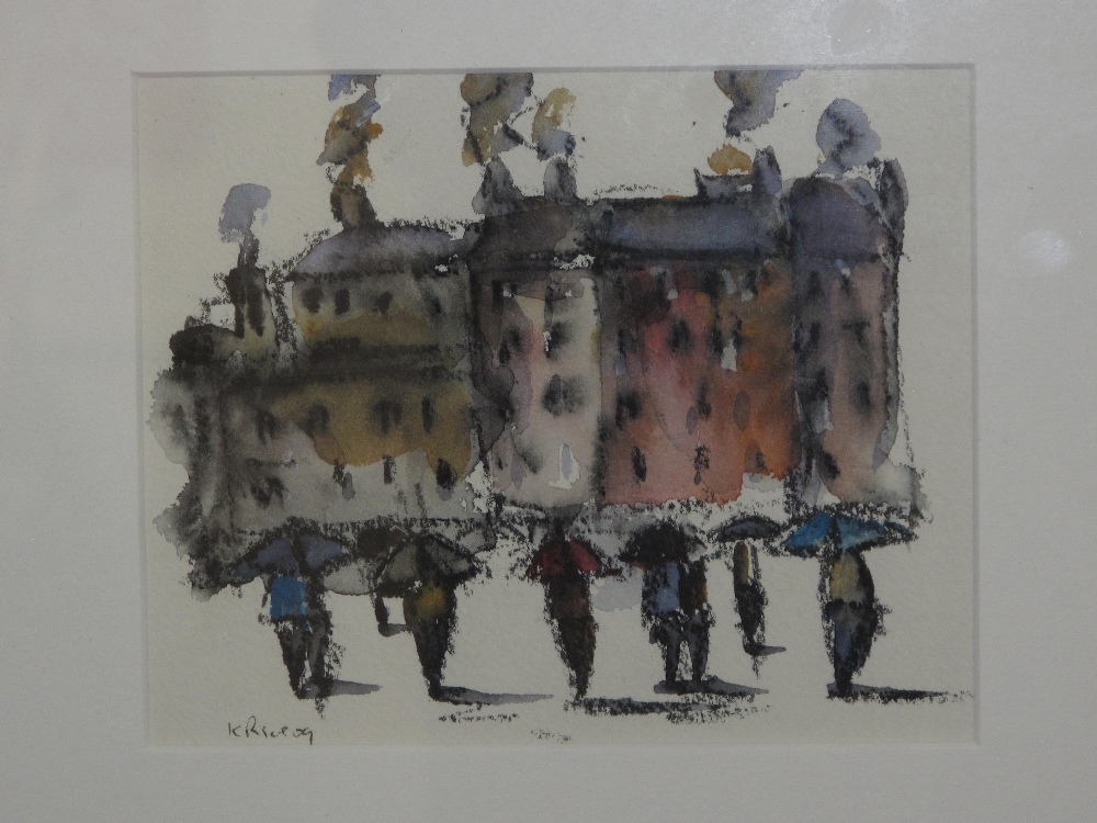 KAREN RICE ( BA HONS) ( BRITISH, CONTEMPORARY), "A Walk Home In The Rain", signed, dated 09,