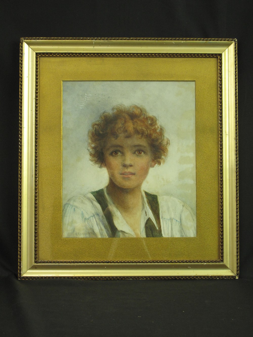 A. MONGRIDIRO ( INDISTINCT SIGNATURE, ITALIAN SCHOOL ), Portrait of a young Boy ( or Girl?), signed,