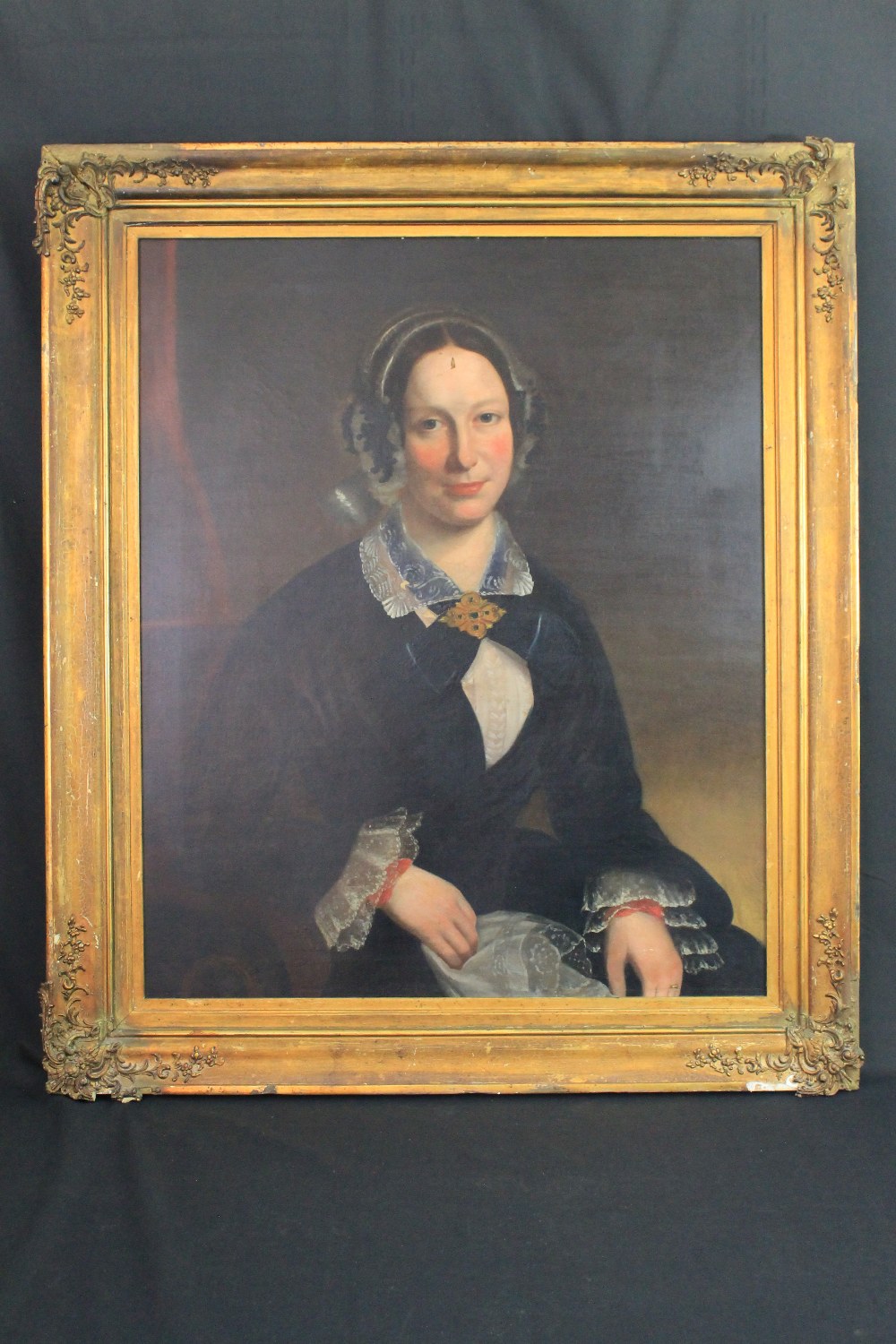 BRITISH SCHOOL ( 19TH CENTURY), portrait of a Victorian Lady, oils on canvas. 30" x 25". ( 77 x 64