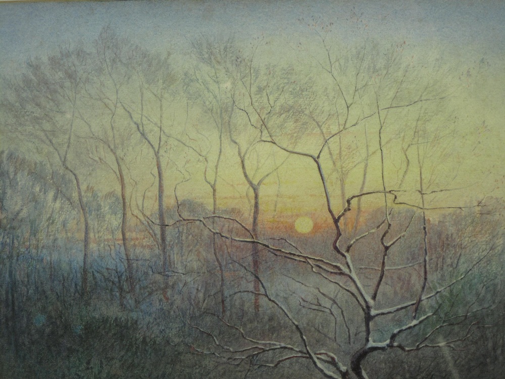 ELI MARSDEN WILSON ( BRITISH, BORN 1877), "Winter Sunset from Wesley House, Ossett" (Yorkshire),