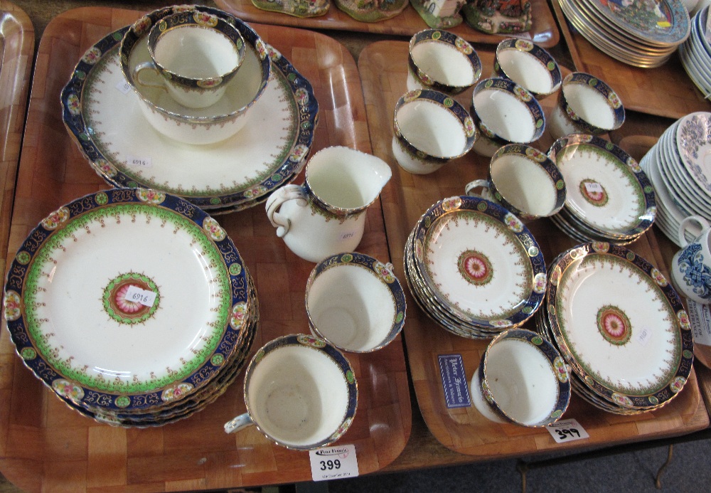 Two trays of Windsor china part tea ware items overall decorated on a white ground with gilt and