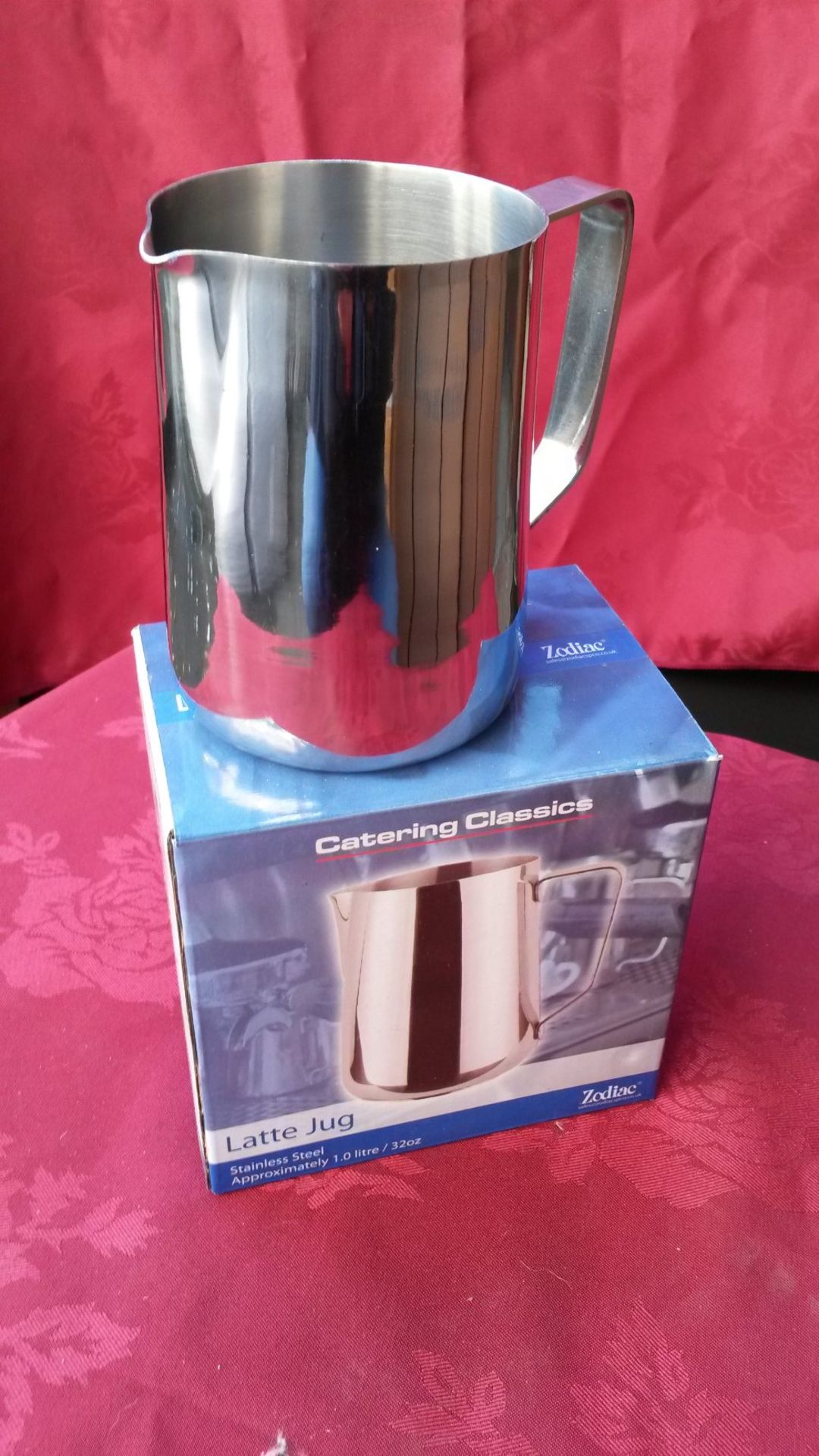 New Stainless Steel Latte Jugs. 1 litre