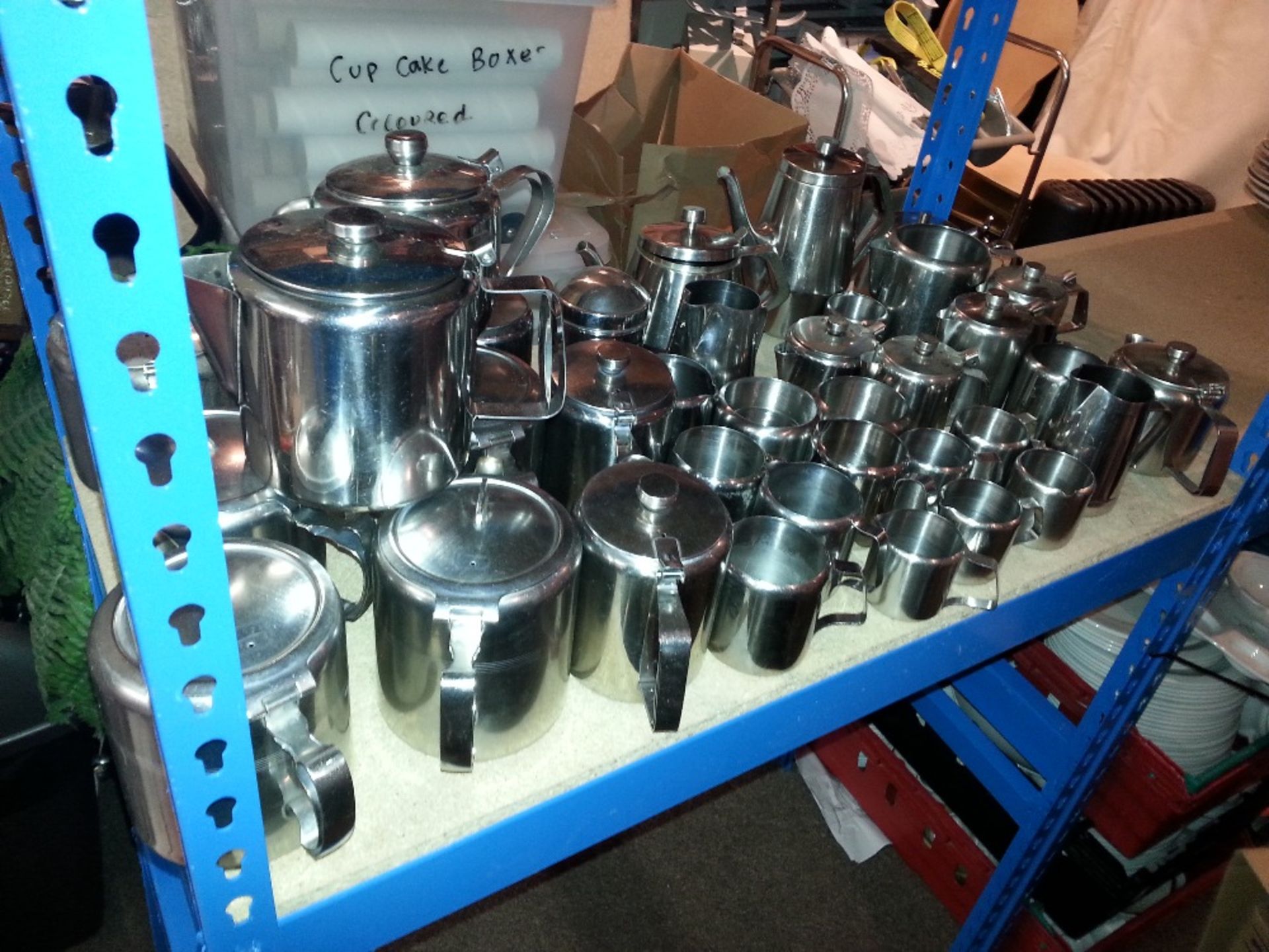 Massive selection of stainless steel tea/coffee pots, jugs etc