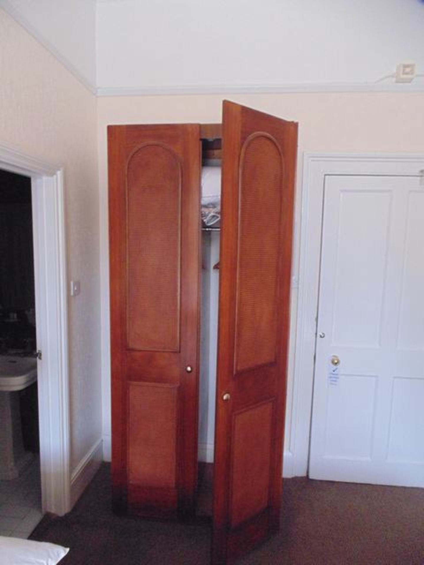 Contents of Room 11 comprising of double,  desk and side chair, luggage stand, 3 x brass wall - Image 3 of 5