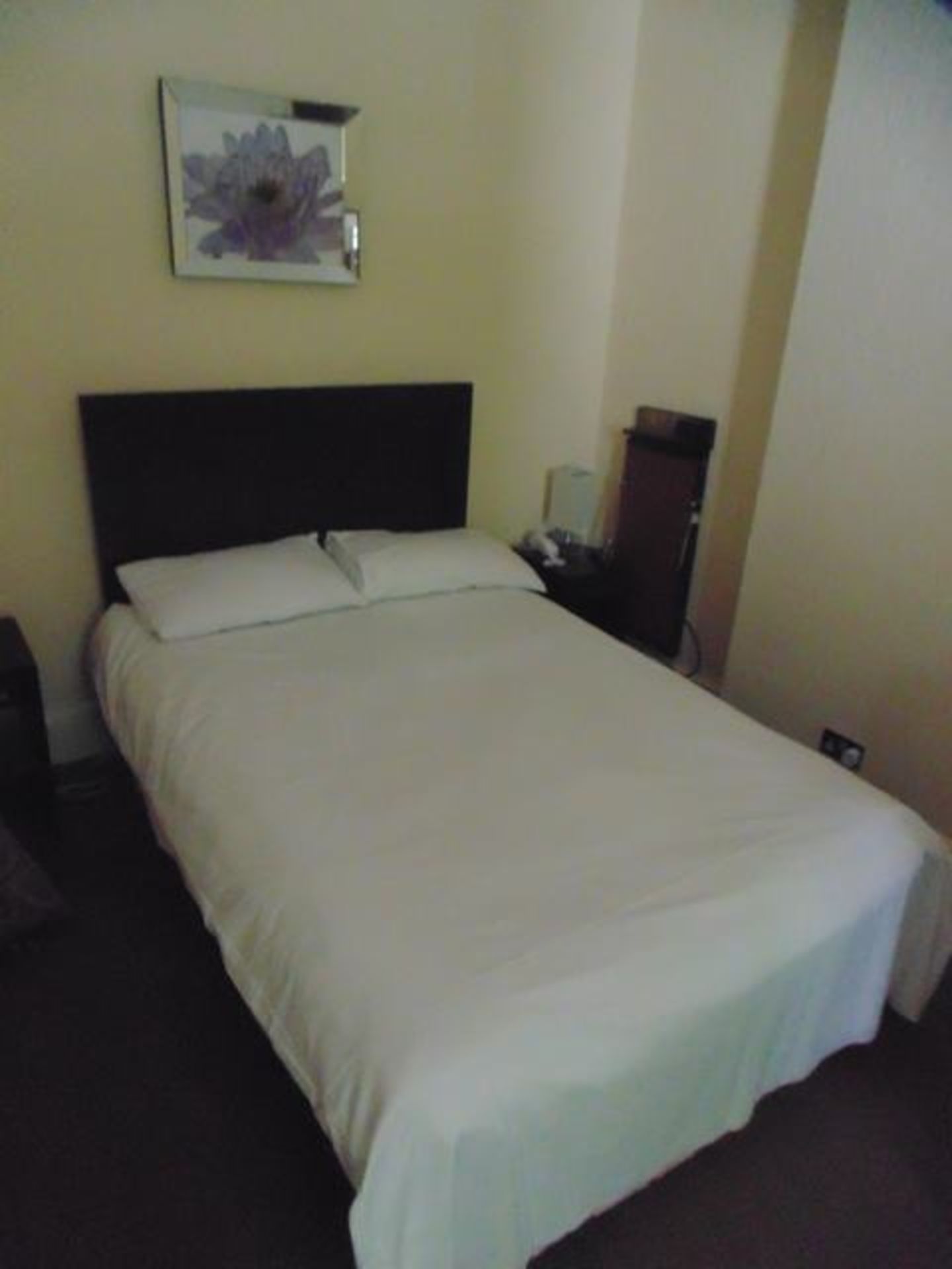 Contents of Room 26 comprising of double bed and headboard, 2 x nightstands, wardrobe, coffee table,