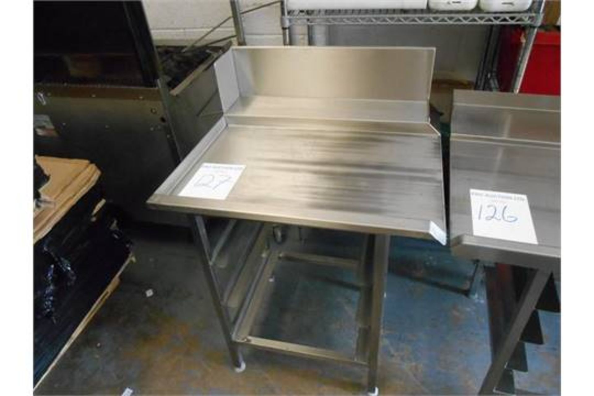 Stainless steel pass through dish washer table 3 grid work bench 790mm x 900mm x 780mm