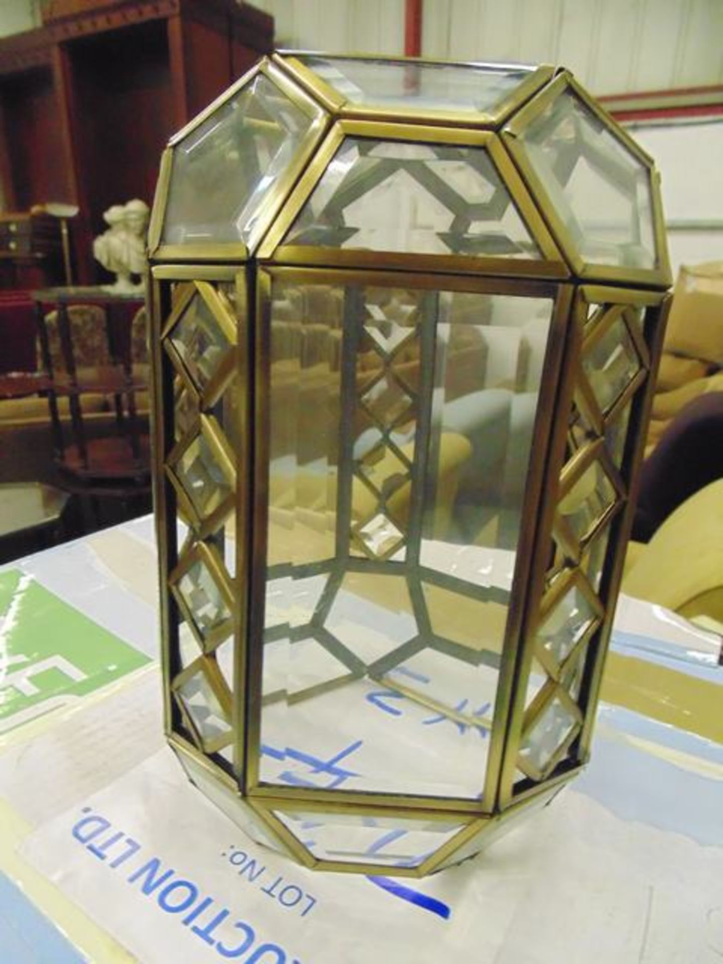 A set of glass lantern shades