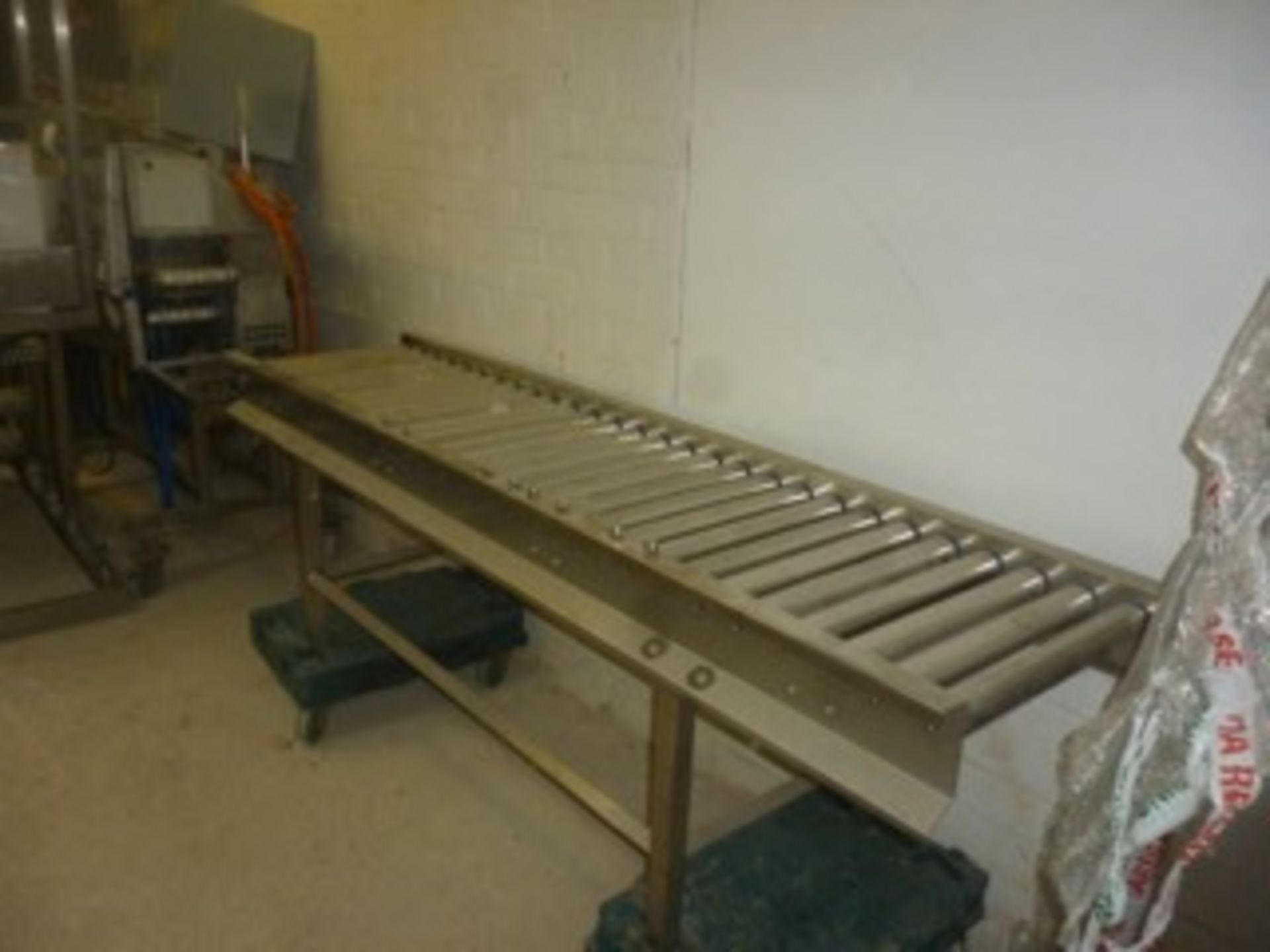 Stainless steel roller conveyor 2000 mm long