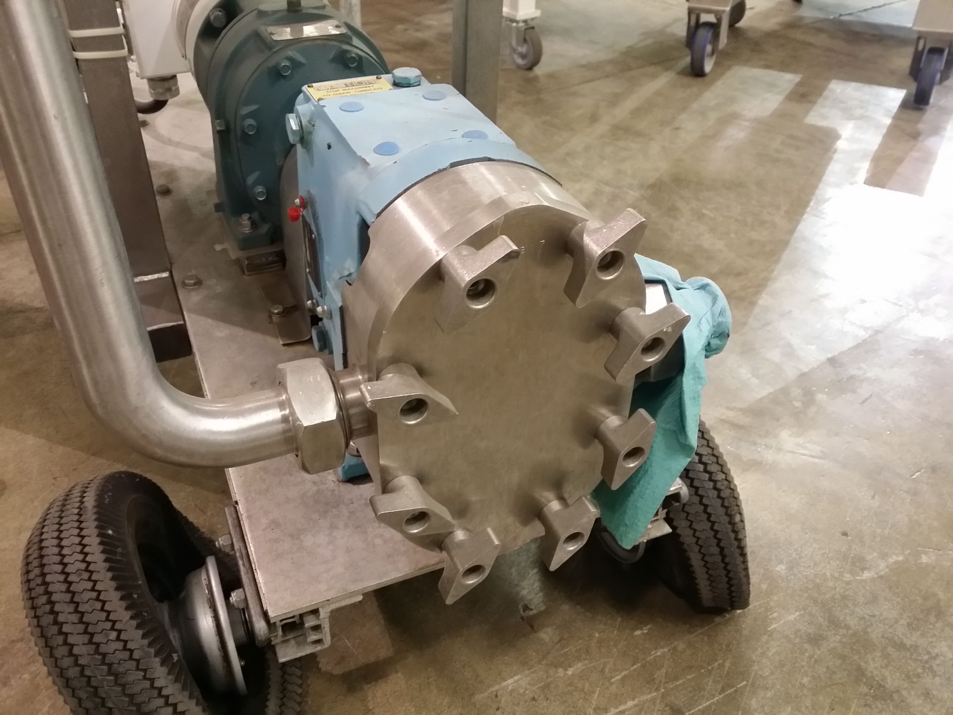 Waukesha rotary lobe pump, model 4040, stainless steel, 3/4 hp motor, serial# 90317. - Image 2 of 3