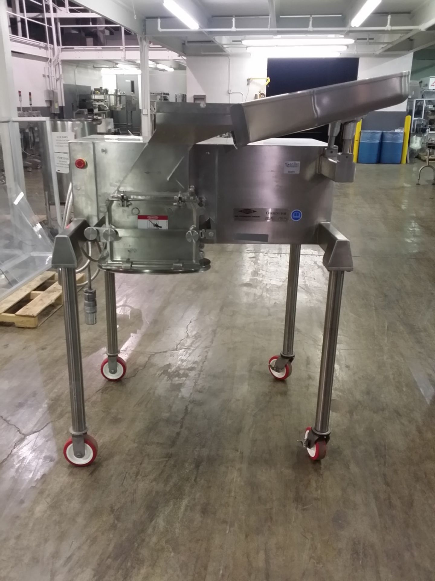 D6A Fitzmill, stainless steel construction, cantilever design, pan feed, fixed knives rotor, serial#