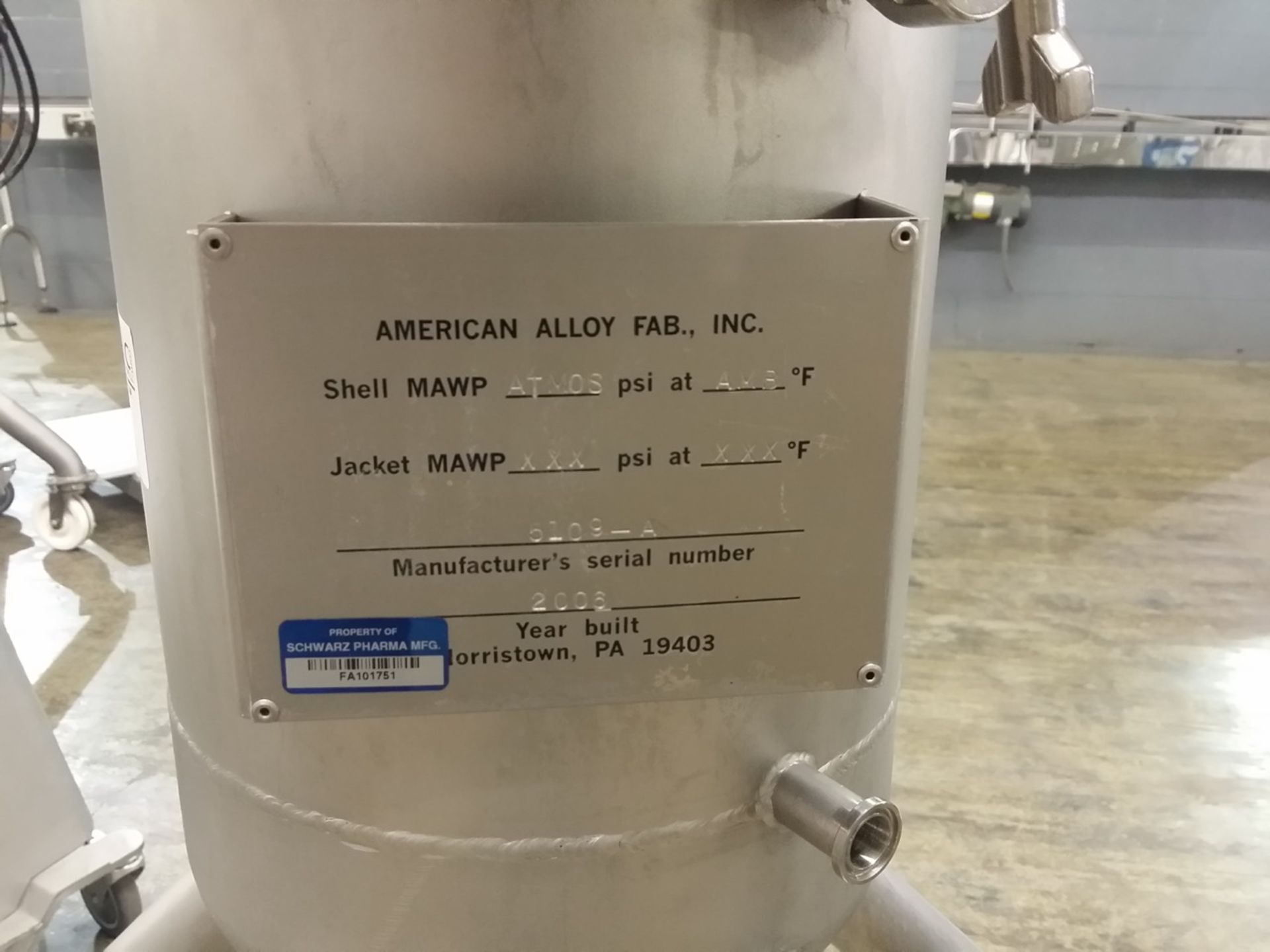 7 gallon American Alloy Fab tank, stainless steel construction, 12" diameter x 14" straight side, - Image 2 of 2