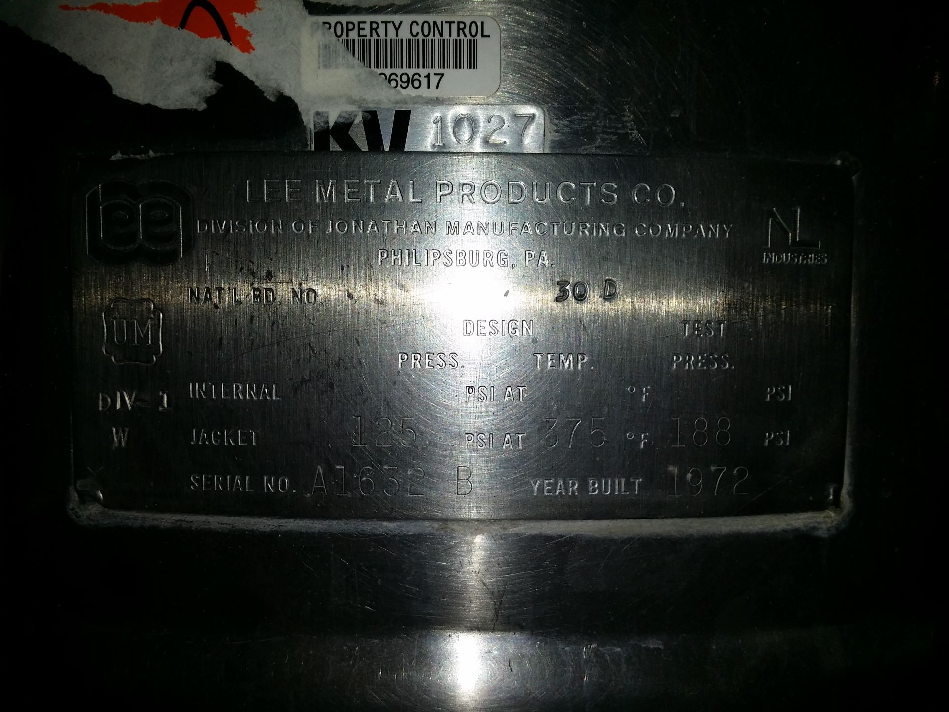 30 gallon Lee Industries kettle, stainless steel construction, open top with lid, hemispherical - Image 5 of 7