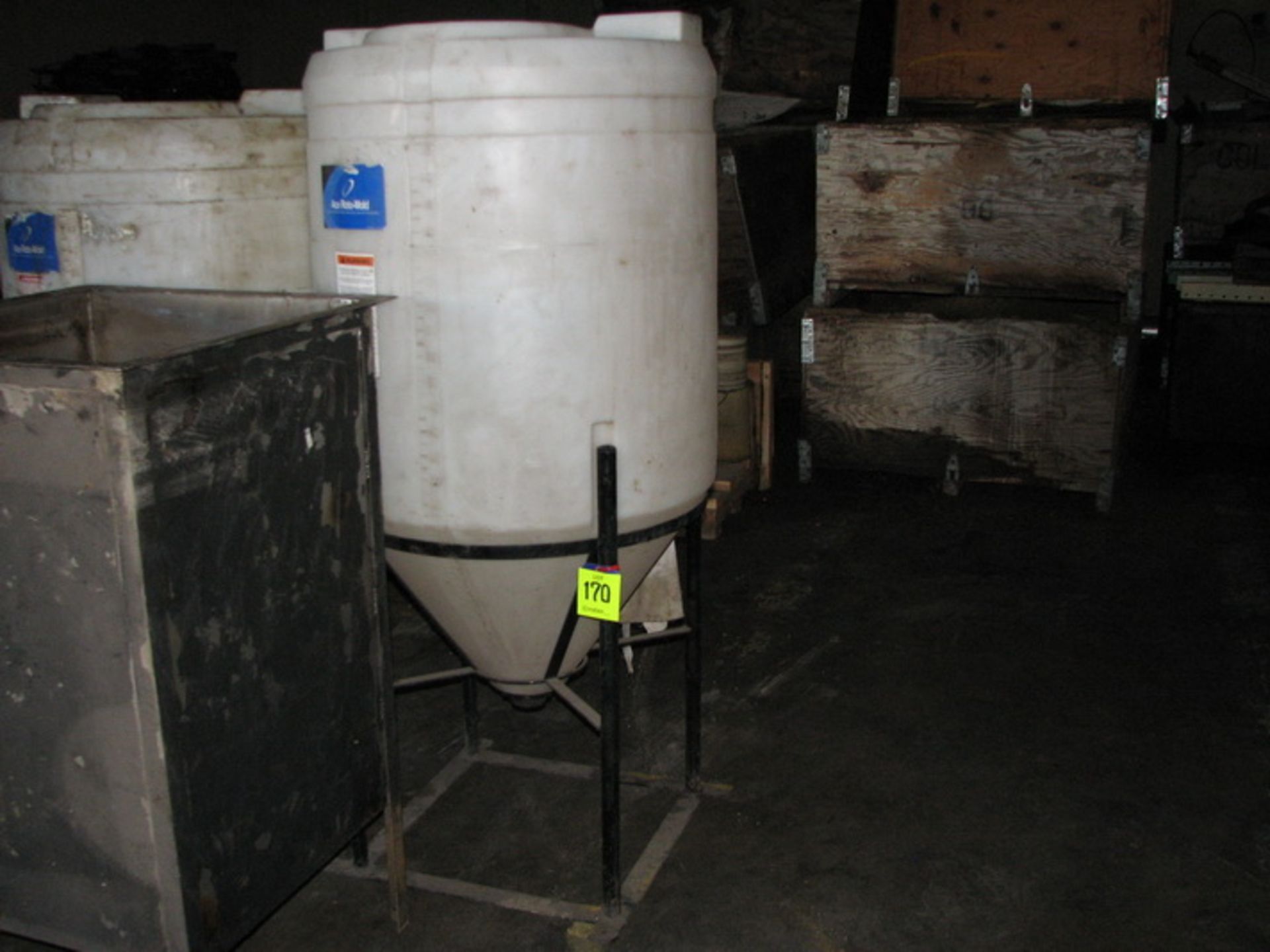 [Lot] (2) 110 Gallon capacity poly tanks, (1) 95 gallon capacity stainless rectangle tank - Image 2 of 2