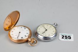 A Limit Swiss made gent`s pocket watch within a rolled gold case along with an Ingersoll pocket
