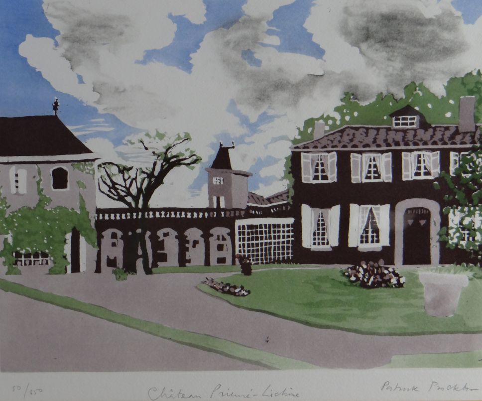 PATRICK PROCKTOR limited edition (50/150) coloured print - a grand Bordeaux house entitled in