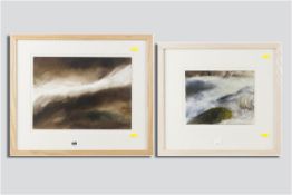 PAT CLARKE watercolour and gouache - cloudscape, Nant Gwynant, signed and with title label and