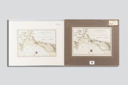 Two unframed coloured and tinted charts - `A Plan of the Bay & Harbour of Conwy`, dated 1800,