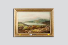 H A WHITTLE oil on board - Lake District scene with figures in the foreground, signed and entitled