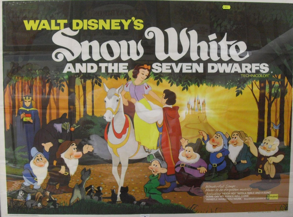 SNOW WHITE AND THE SEVEN DWARFS (1937) UK Quad, 30ins x 40ins Issued for 1967 re-release, folded,