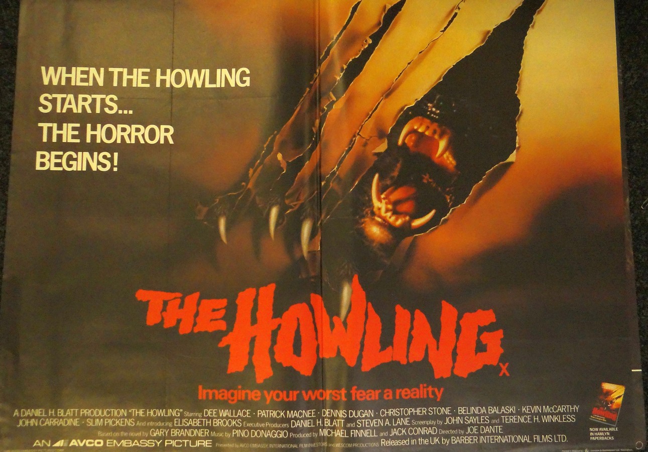 TWO `WEREWOLF` UK QUAD POSTERS (30ins x 40ins) THE HOWLING (1981, folded) - AN AMERICAN WEREWOLF IN