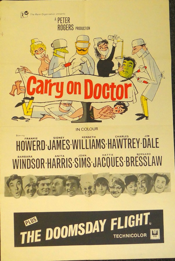 CARRY ON DOCTOR (1967) UK double crown, 30ins x 20ins Folded