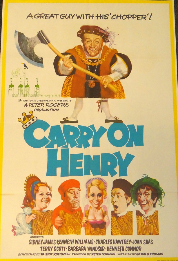 CARRY ON HENRY (1971) US one sheet, 27ins x 41ins Folded