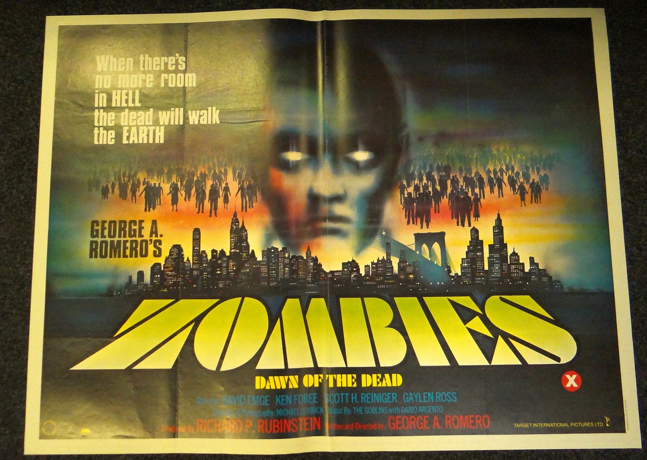 ZOMBIES DAWN OF THE DEAD (1978) UK Quad, 30ins x 40ins Folded
