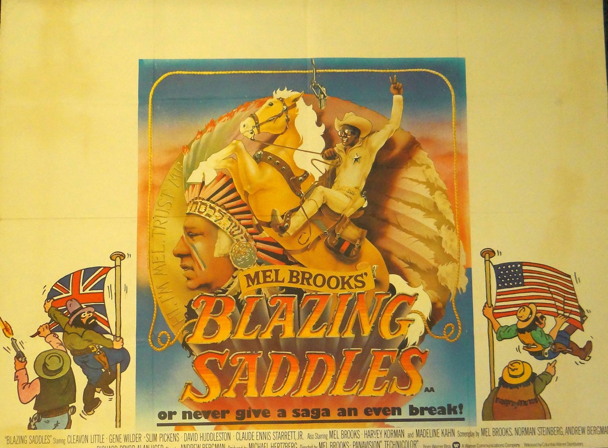 BLAZING SADDLES (1974) UK Quad, 30ins x 40ins Some discolouring, folded