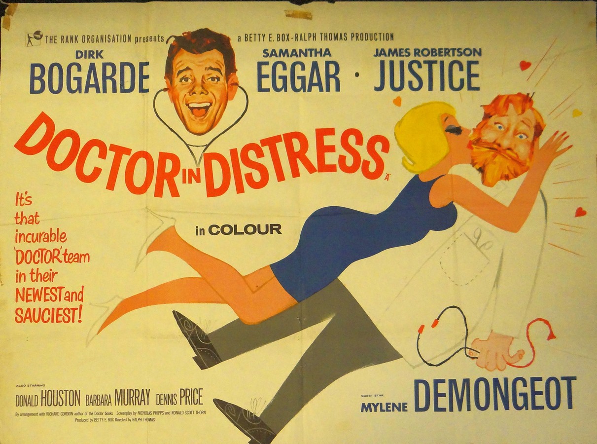 DOCTOR IN DISTRESS (1963) UK Quad, 30ins x 40ins Folded (tape marks on edges, small piece missing