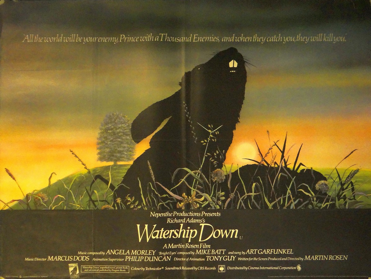 WATERSHIP DOWN (1978) UK Quad, 30ins x 40ins Tape at top corners, tear at top right corner, colour