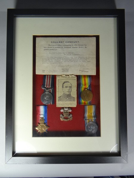 A WWI M.M. & trio to Pte. E. Ireland, Welsh R. Military Medal to 36001 Pte. E. Ireland, 17/Welsh