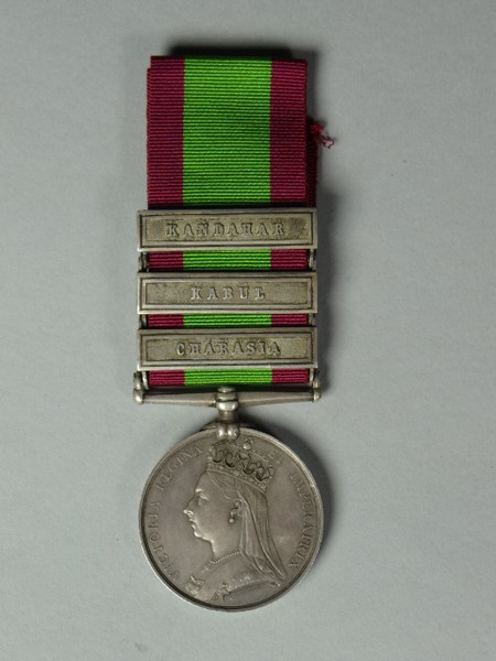 Afghanistan Medal with three clasps (Kandahar, Kabul and Charasia). Falconer was Killed In Action