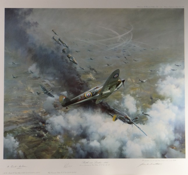 FRANK WOOTTON limited Edition (522/1250) print - `Battle Over London 1940` with Harold Bird-Wilson