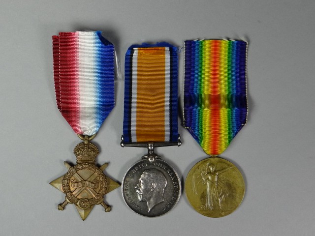 A 1914-15 trio to 1280 Pte. C. Ware, N. Som. Yeo.