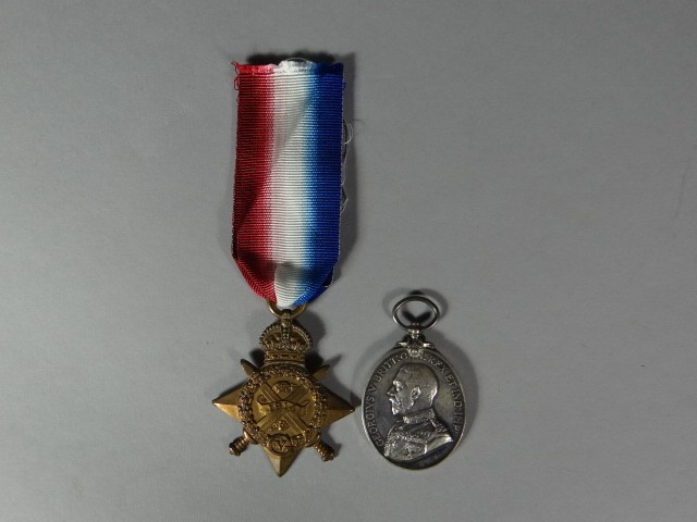 A 1914 Star to 618 L. Cpl. G.F. Stokes, 1/1 N. Som. Yeo., together with a Territorial Force