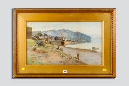 WARREN WILLIAMS ARCA interesting early watercolour scene - Conwy Quay with old steamer cargo boat