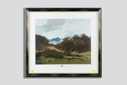 SIR KYFFIN WILLIAMS RA coloured limited edition (90/250) print - Snowdon, signed in full, 21 x 23